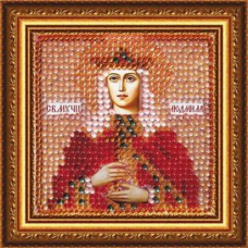 052ПМИ Набор для вышивания бисером 'Вышивальная мозаика' Икона 'Св. Муч. Людмила, княгиня Чешская', 6,5*6,5 см