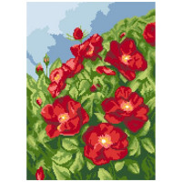 200122 Канва с рисунком ГК (Цветы) 30x40