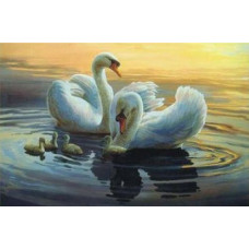 1094 Мозаика Cristal 'Лебединая семья', 65*43 см