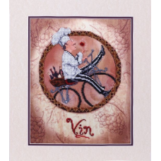 В1080 Канва с рисунком Alisena 'Повар в кругу вино', 25*31 см