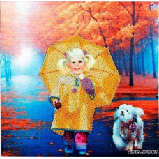 В1013 Канва с рисунком Alisena 'На прогулке', 30*30 см
