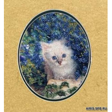В1023 Канва с рисунком Alisena 'Кисюня-овал' 12*15см