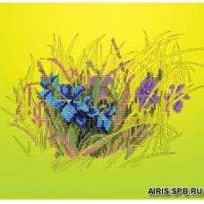 В1035 Канва с рисунком Alisena 'Фиалки в траве', 26*25 см