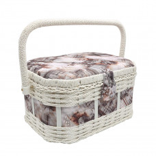 LY1632L Шкатулка средняя, декоративная, Коричневые цветы, 25*18*14см