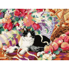 023-0163 Набор д/вышивания JANLYNN 'Кошка на софе' 40,6*30,5 см