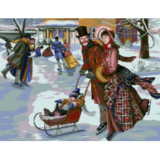 0111 Набор для вышивания'На катке' 50х39 см